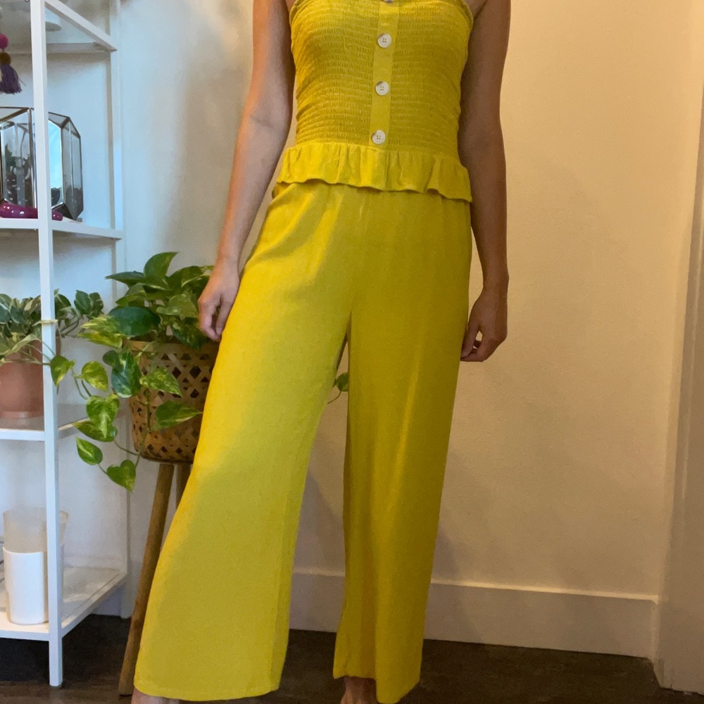 LOFT Beach Smocked Strapless Jumpsuit - Picture 4 of 8